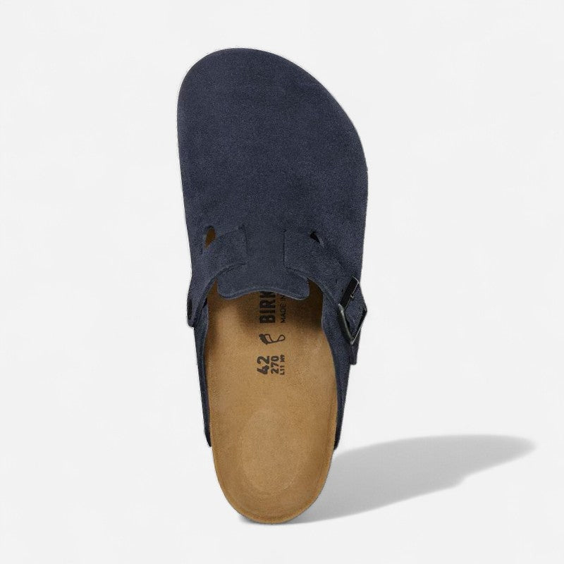 Boston Men's Navy Suede Leather Regular