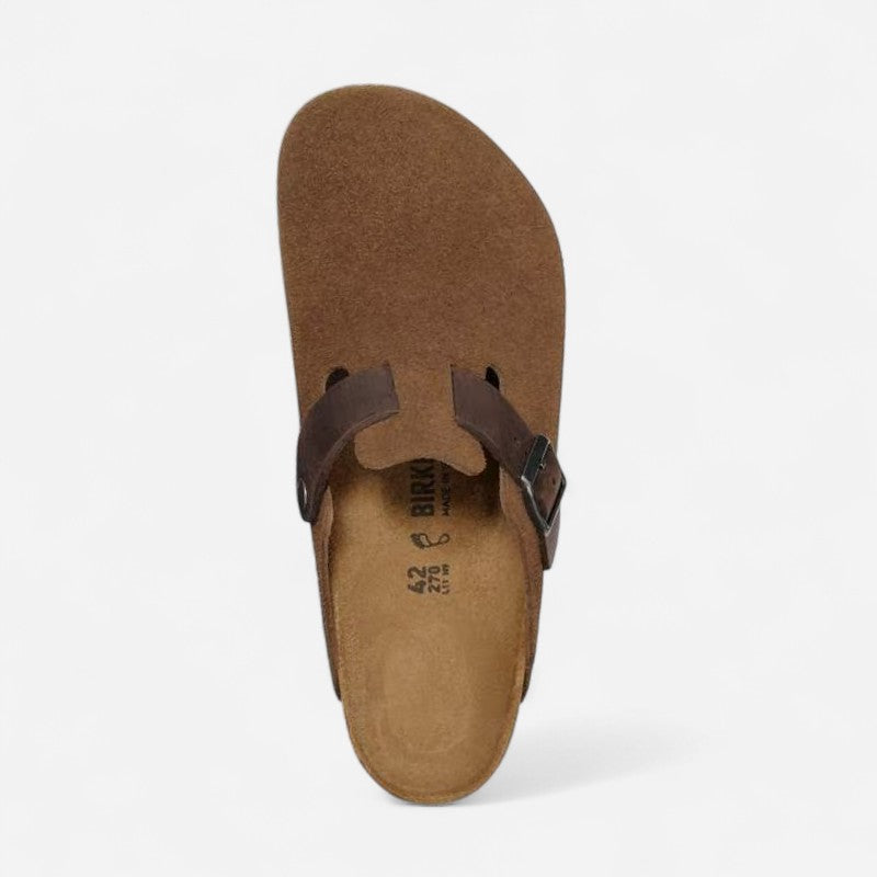 Boston Men's Dark Tea Suede & Oiled Leather Regular