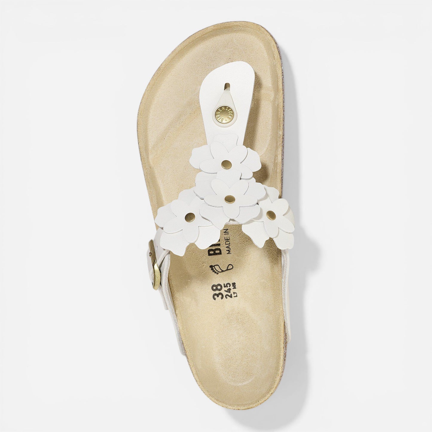 Gizeh Flowers White Leather Regular