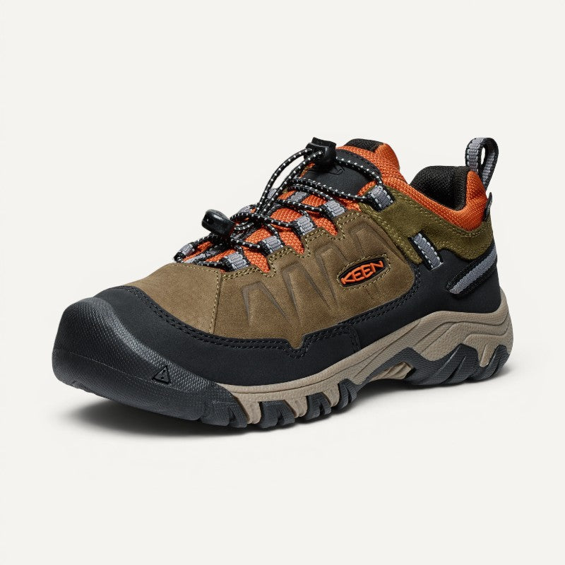 Big Kid's Targhee Iv Low Waterproof Dark Olive/Gold Flame