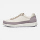 Honnef City White Lavender Stone Suede Leather And Textile Narrow