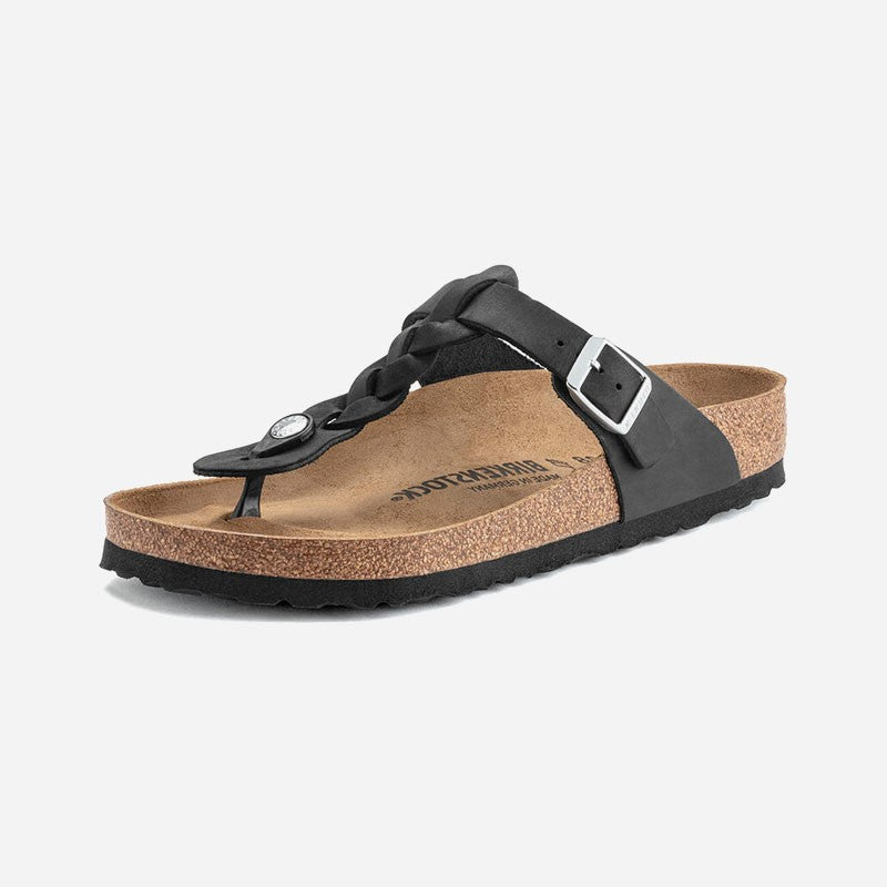 Gizeh Braided Black Oiled Leather Regular