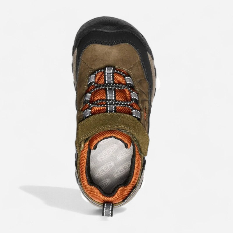 Kid's Targhee IV Low Waterproof C Dark Olive/Gold Flame