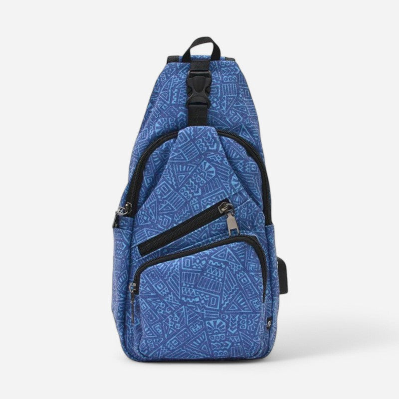Nupouch Anti-Theft Day Pouch Large Blue Aztec