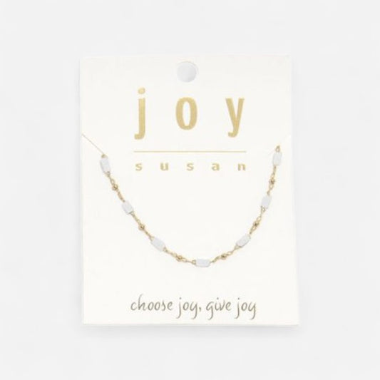 16 Bar Beads Necklace White"