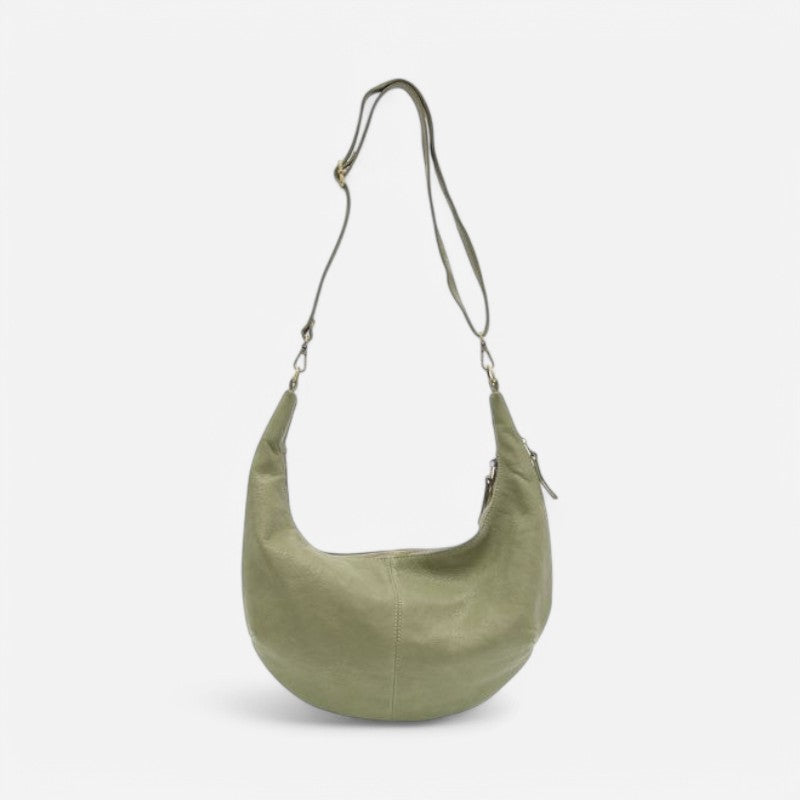 Rhea Slouchy Crescent Shoulder Crossbody Bag Sage