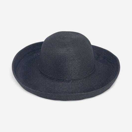 Tropical Classic Sewn Hat Paper Braid W/Self Trim Black