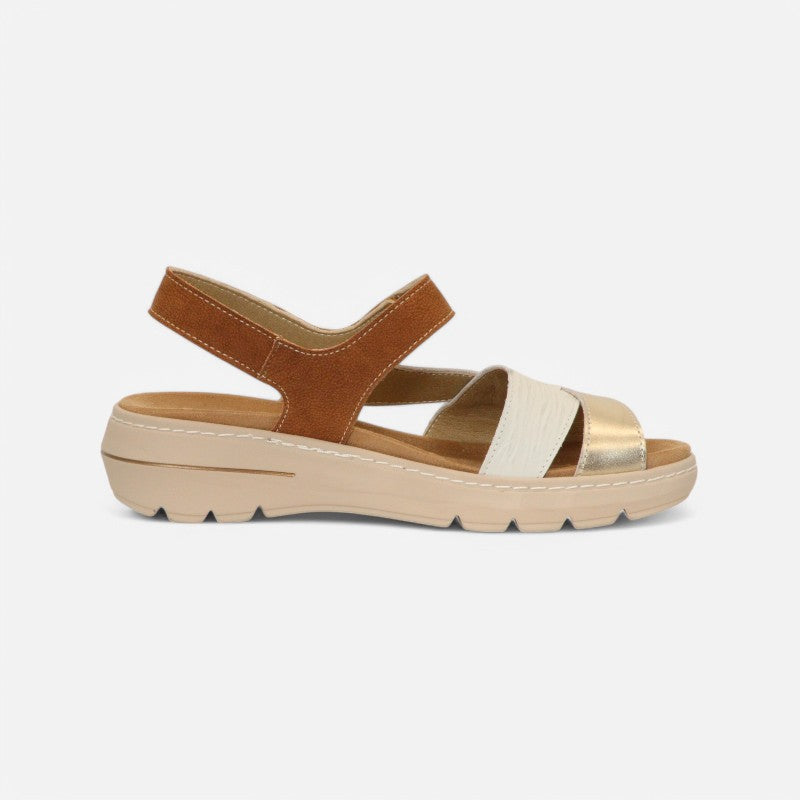 Krabi Sandal Tan/Gold Combi