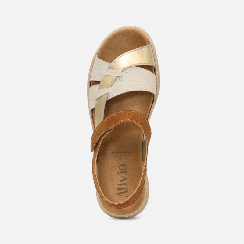 Krabi Sandal Tan/Gold Combi