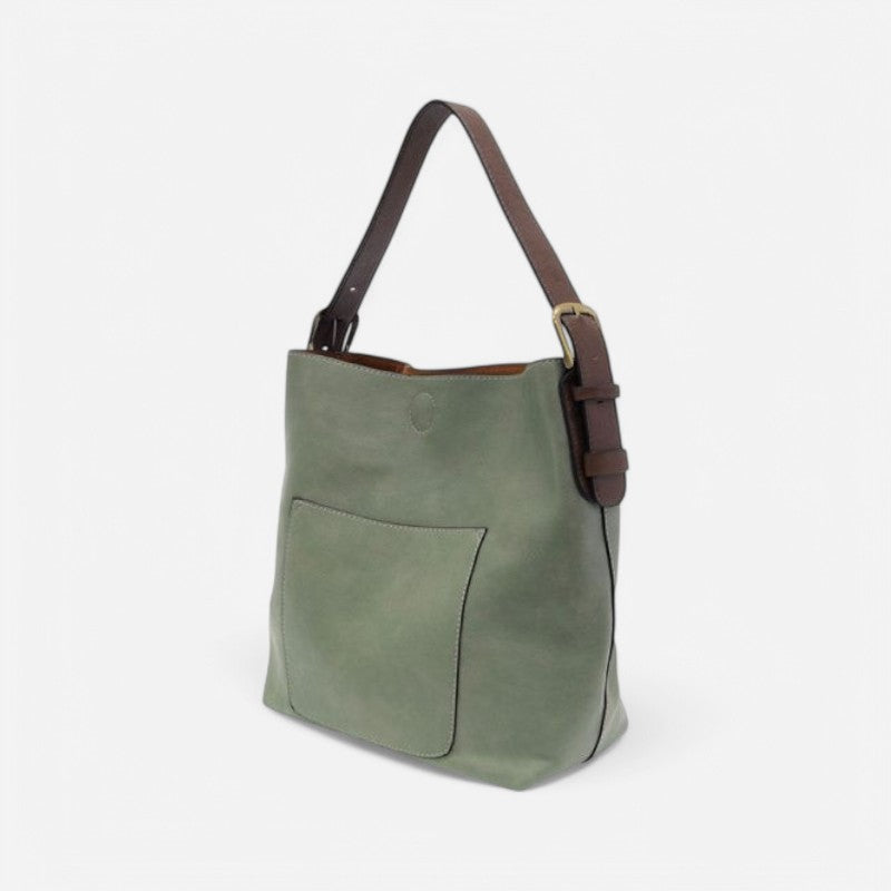 Classic Hobo Handbag Dusty Sage/Coffee