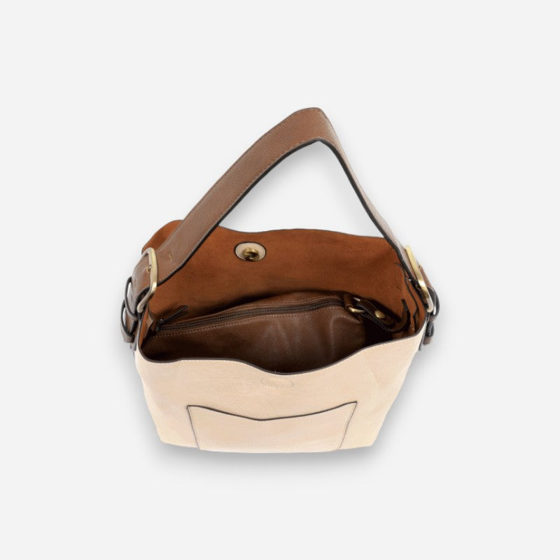 Classic Hobo Handbag Cream/Coffee