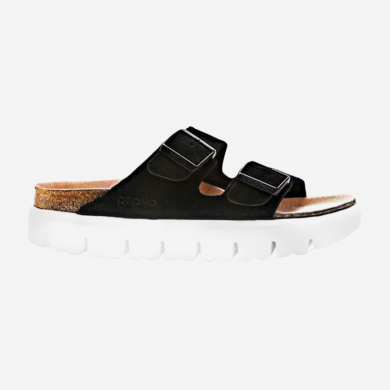 Arizona Chunky Black Suede Leather Narrow