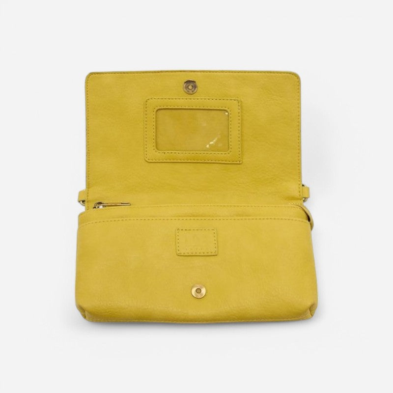 Everly Organizer Flap Crossbody Yellow