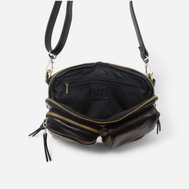 Kendra Cargo Pocket Sling Crossbody Black