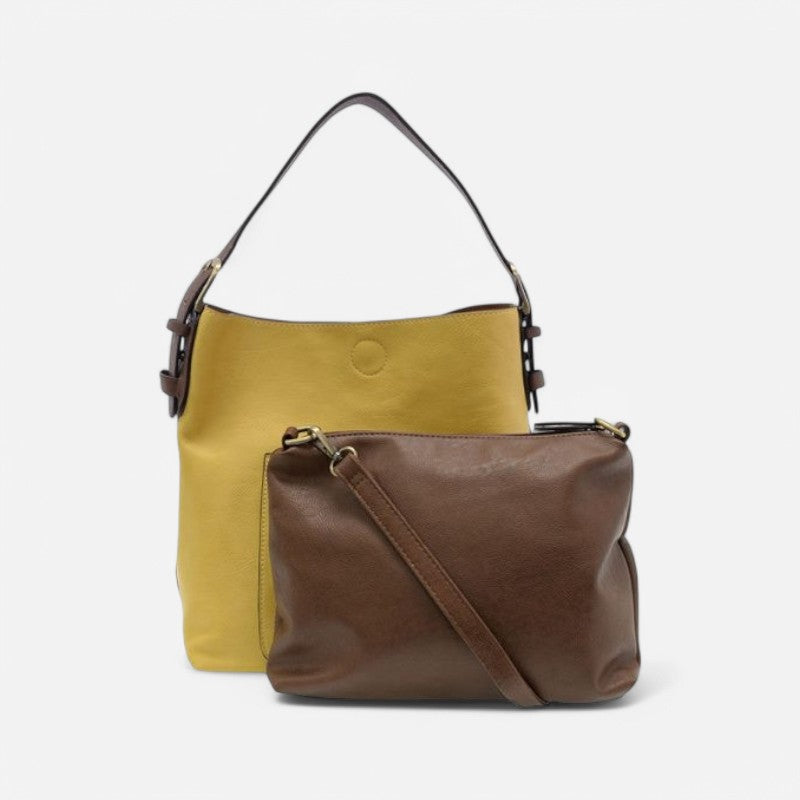 Classic Hobo Handbag Laguna YelloWithCoffee