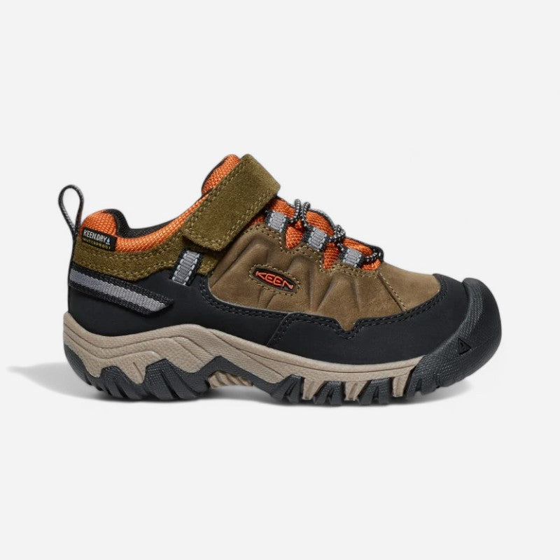 Kid's Targhee IV Low Waterproof C Dark Olive/Gold Flame